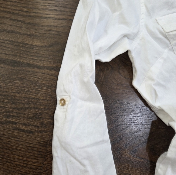 Michael Kors White Shirt Zip Up Sz.12 - Picture 4 of 10